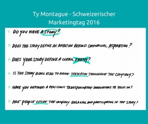 Ty Montague - 6 StoryFragen,  Storytelling, Schweizerischer Marketingtag 2016