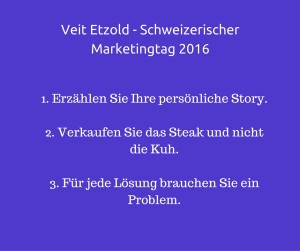 Veit Etzold, Storytelling, Schweizerischer Marketingtag 2016